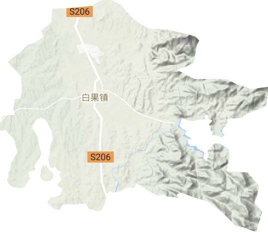 白果镇地形地图