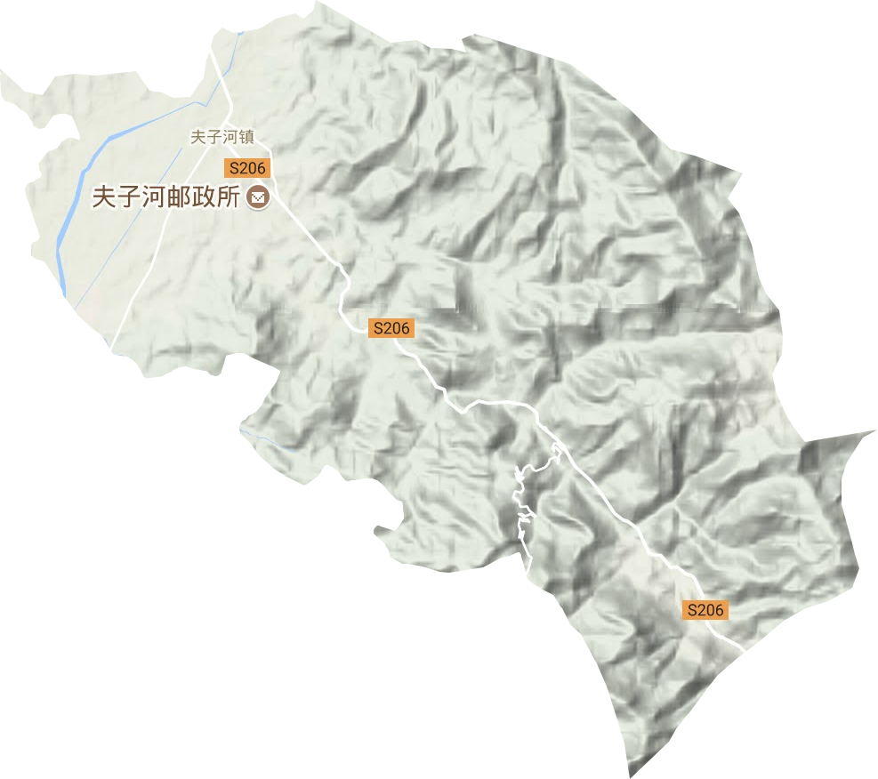 夫子河镇地形地图