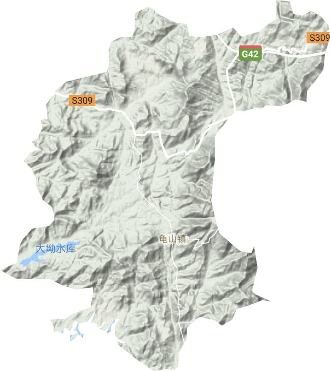 龟山镇地形地图