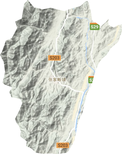 张家畈镇地形地图