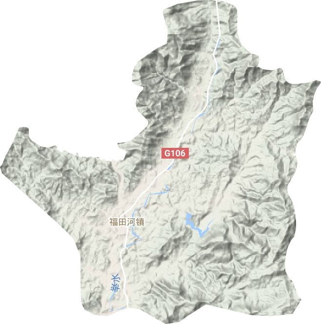 福田河镇地形地图