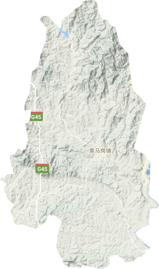 乘马岗镇地形地图