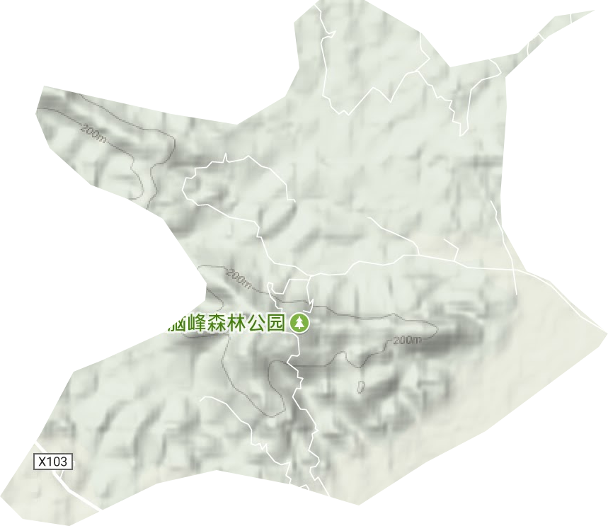 五脑山林场地形地图