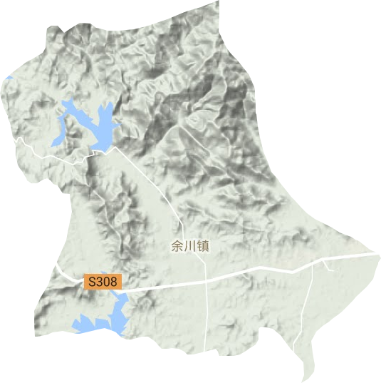 余川镇地形地图