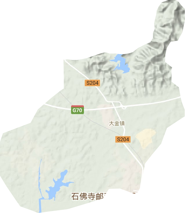 大金镇地形地图