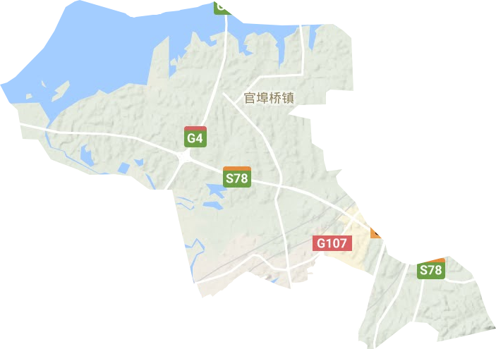 官埠桥镇地形地图