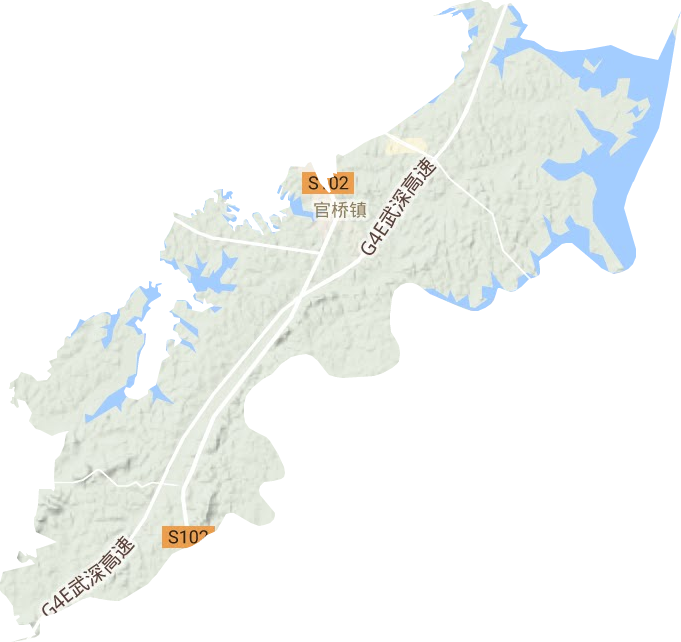 官桥镇地形地图