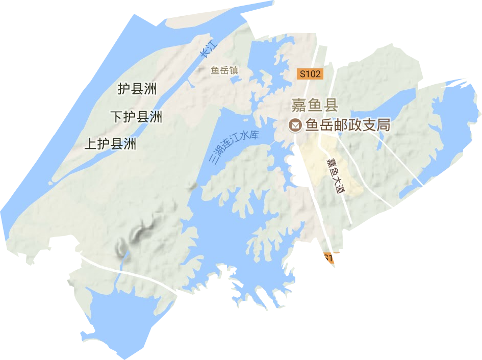 鱼岳镇地形地图