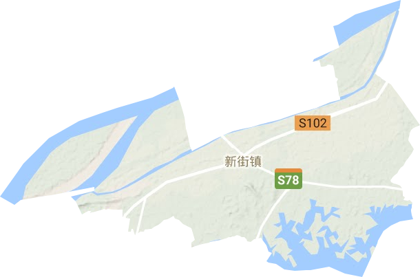 新街镇地形地图