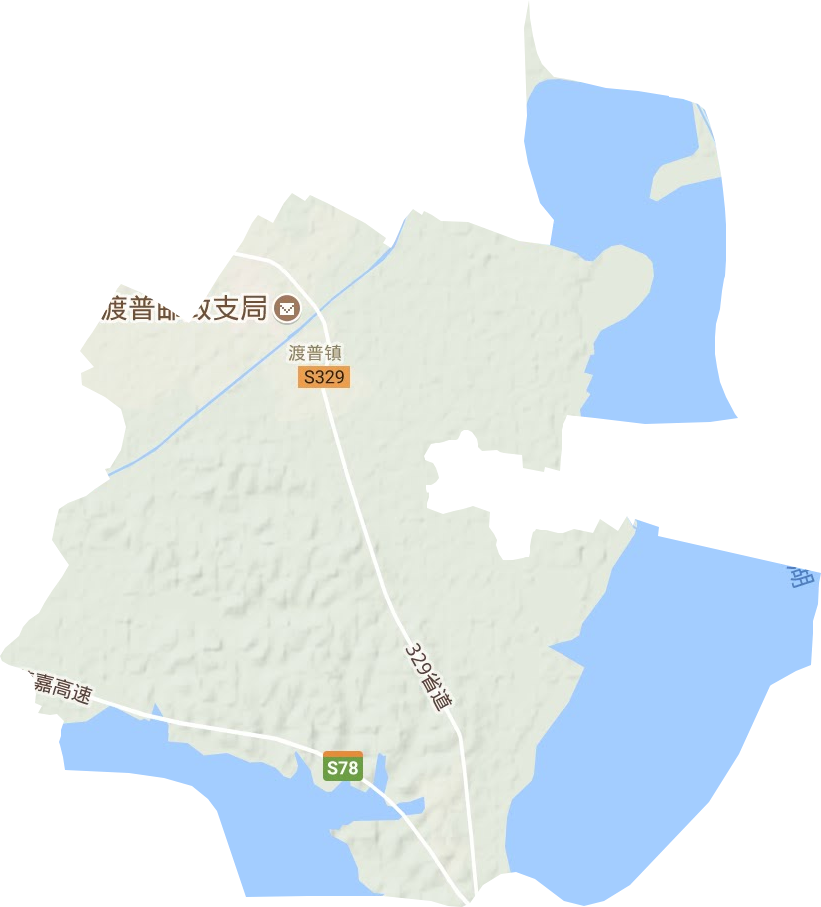 渡普镇地形地图