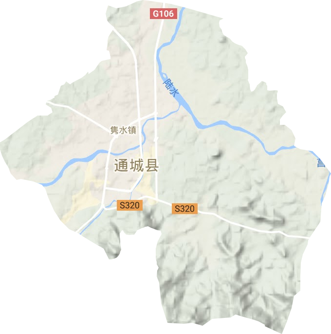 隽水镇地形地图
