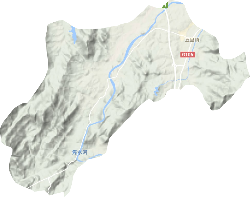 五里镇地形地图