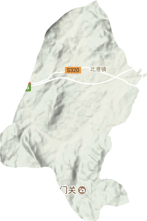 北港镇地形地图