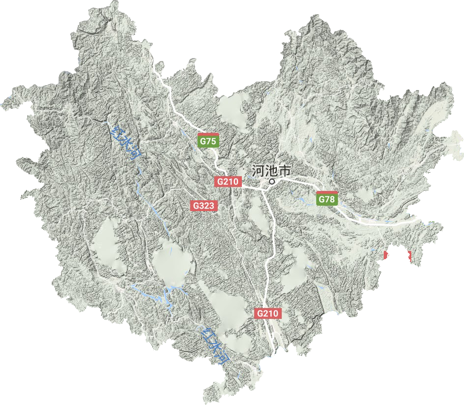 河池市地形地图