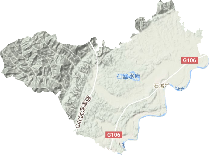 石城镇地形地图