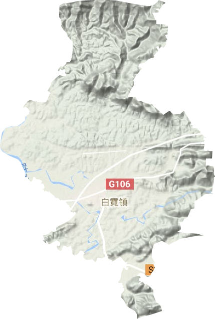 白霓镇地形地图