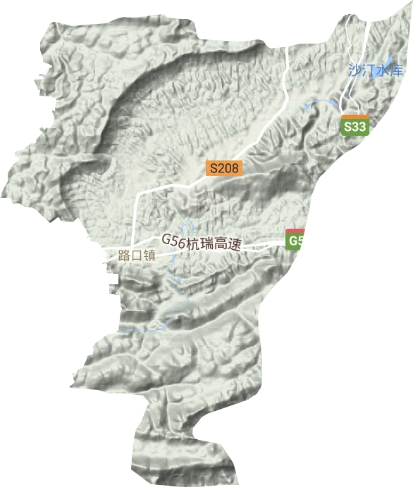 路口镇地形地图