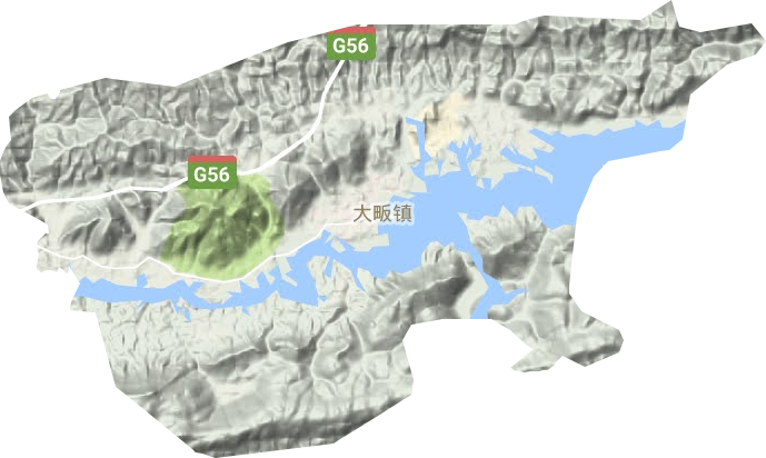 大畈镇地形地图