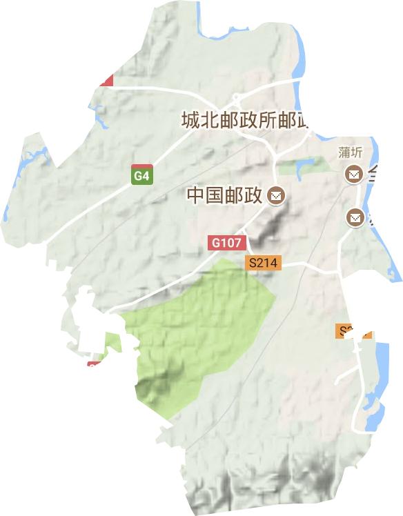 蒲圻街道地形地图
