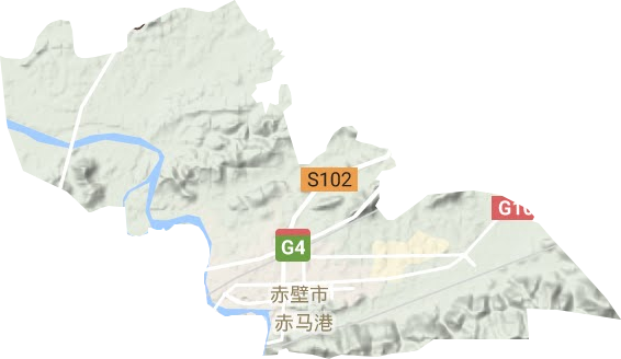 赤马港街道地形地图