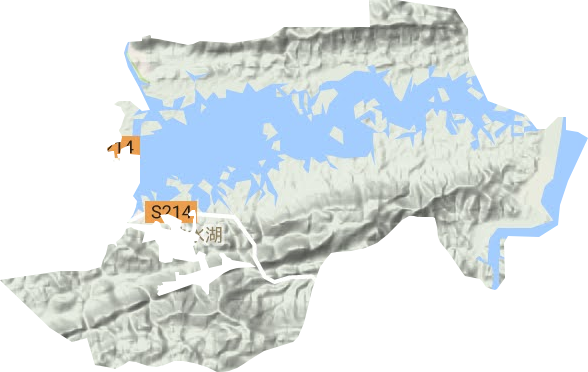 陆水湖街道地形地图