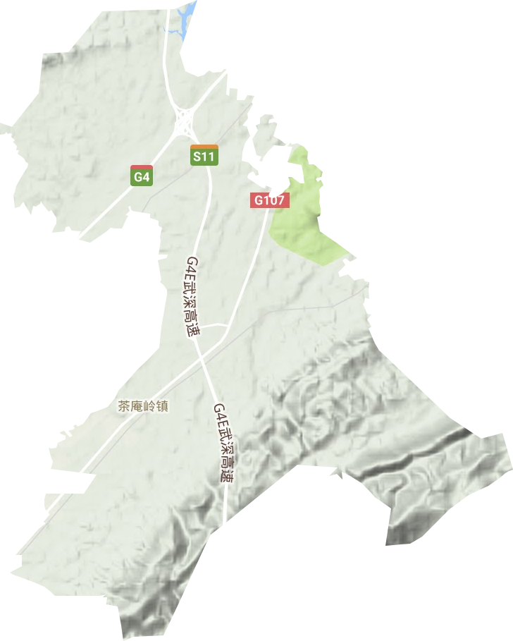 茶庵岭镇地形地图