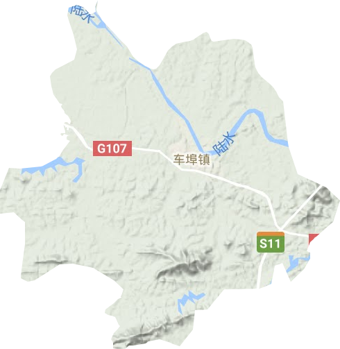 车埠镇地形地图