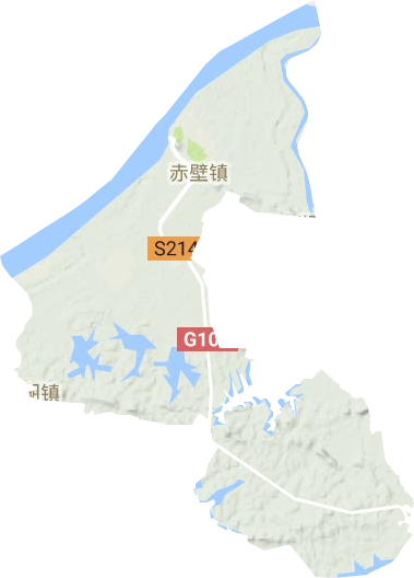 赤壁镇地形地图