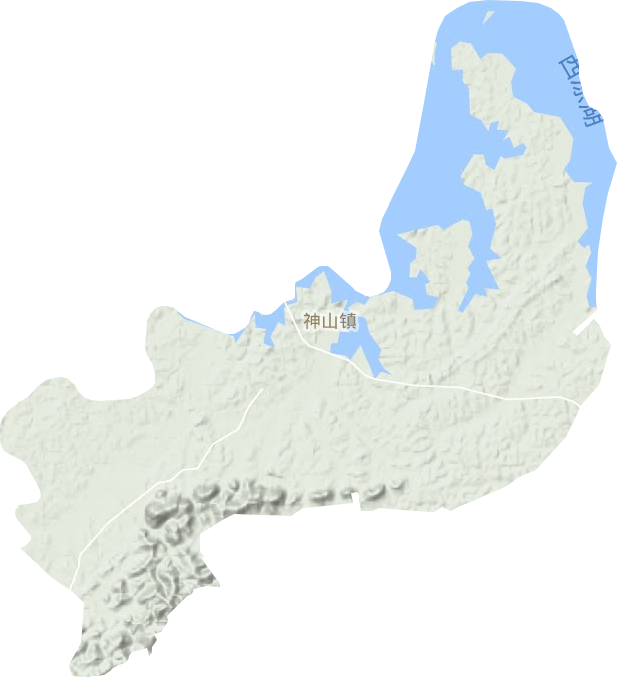 神山镇地形地图