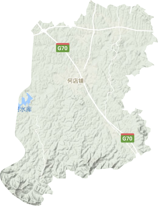 何店镇地形地图