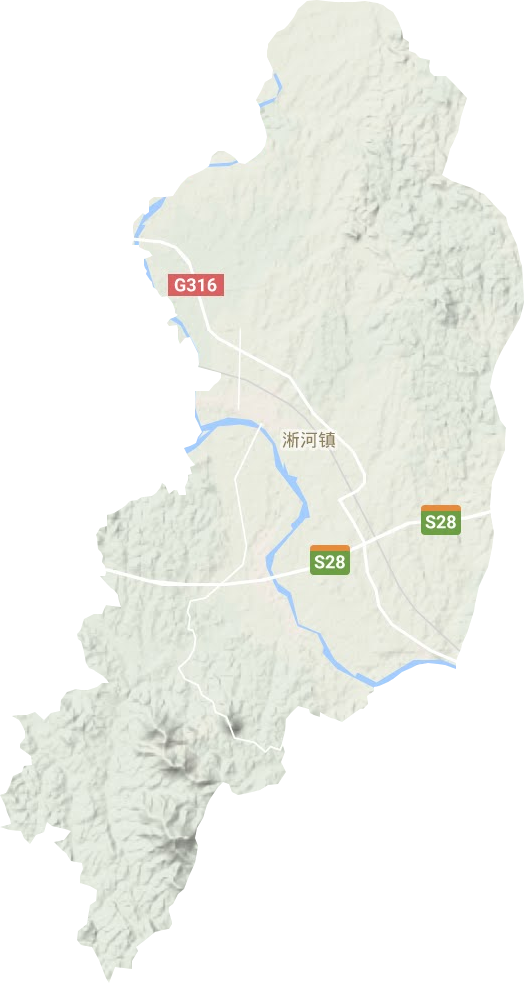 淅河镇地形地图