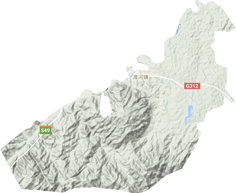 淮河镇地形地图