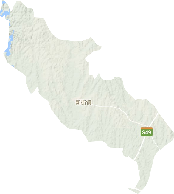新街镇地形地图