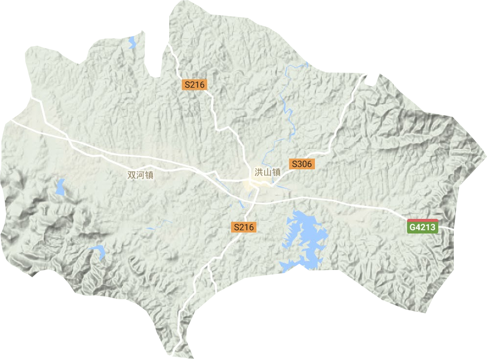 洪山镇地形地图
