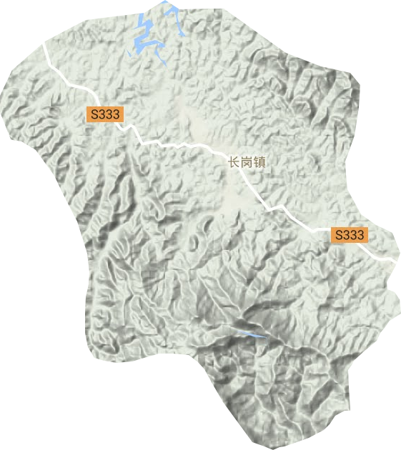 长岗镇地形地图
