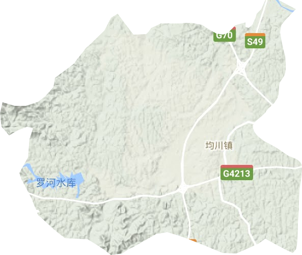均川镇地形地图