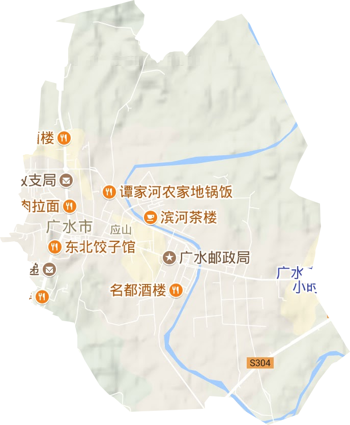 应山街道地形地图