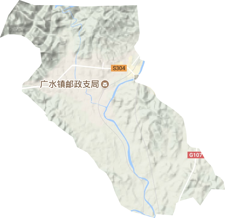 广水街道地形地图