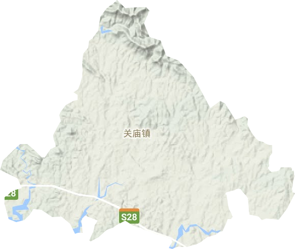 关庙镇地形地图