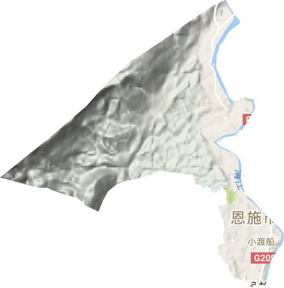 小渡船街道地形地图