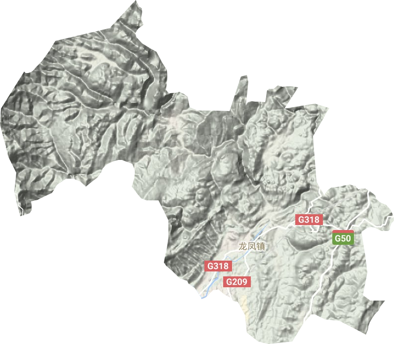 龙凤镇地形地图