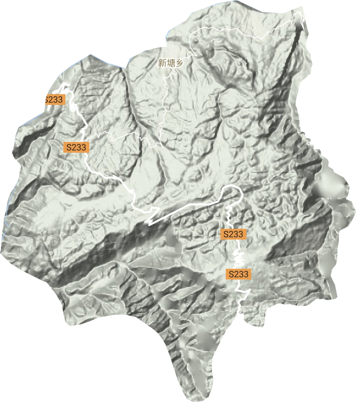 新塘乡地形地图