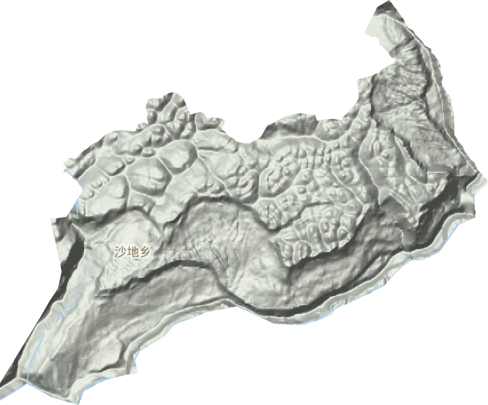 沙地乡地形地图