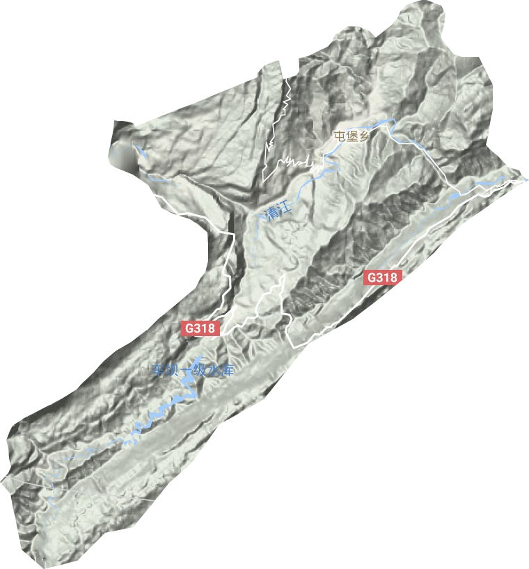 屯堡乡地形地图