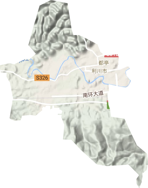 都亭街道地形地图
