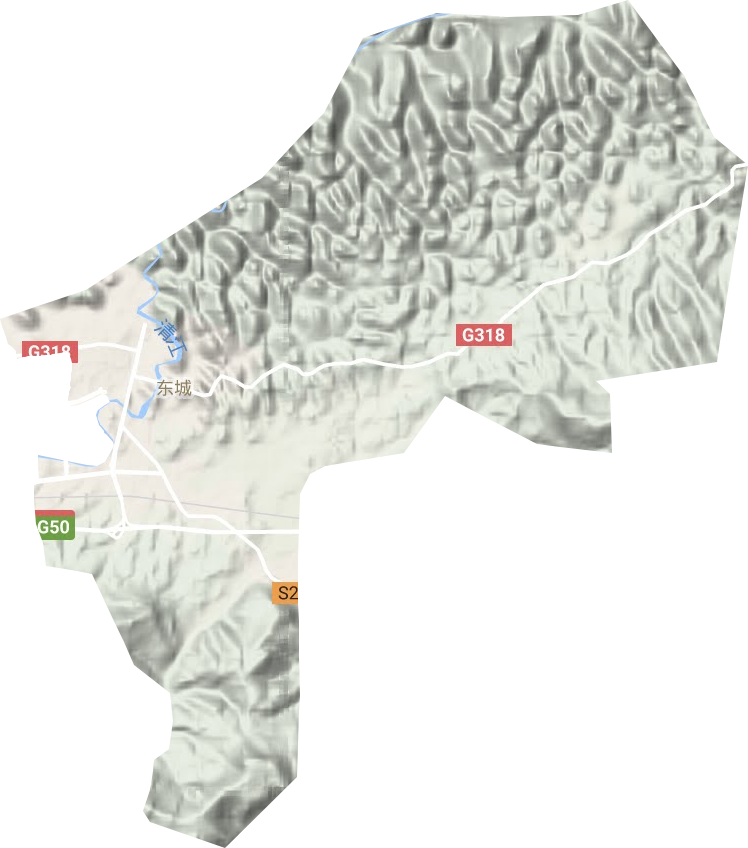 东城街道地形地图