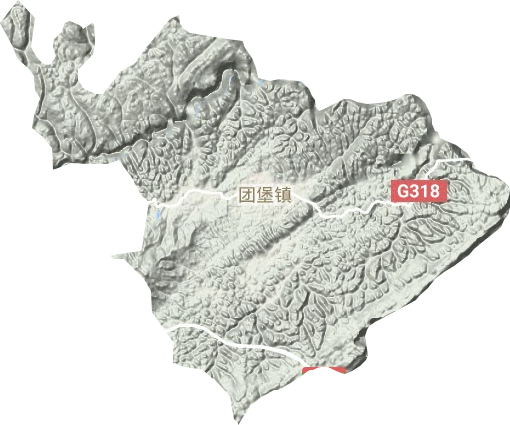 团堡镇地形地图