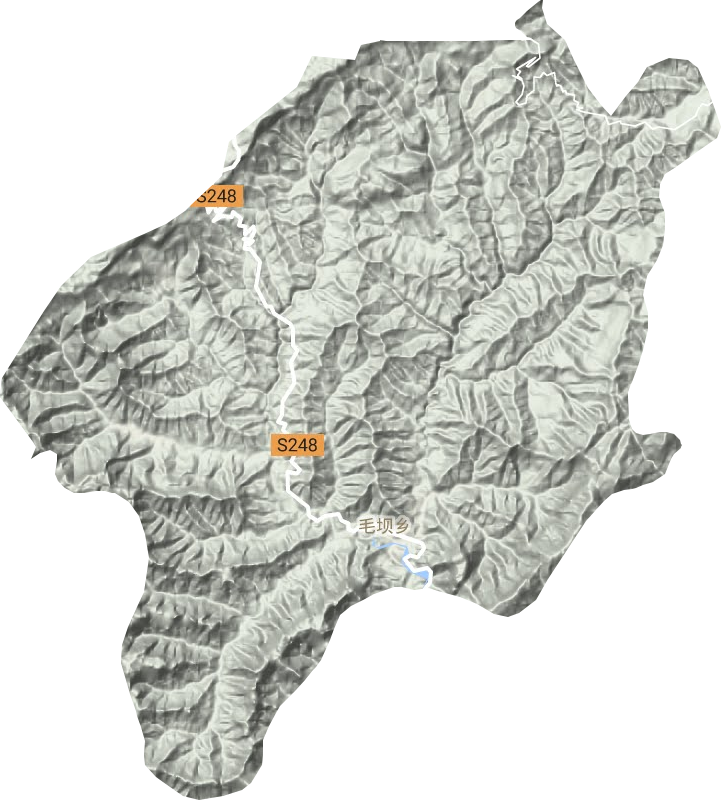 毛坝镇地形地图