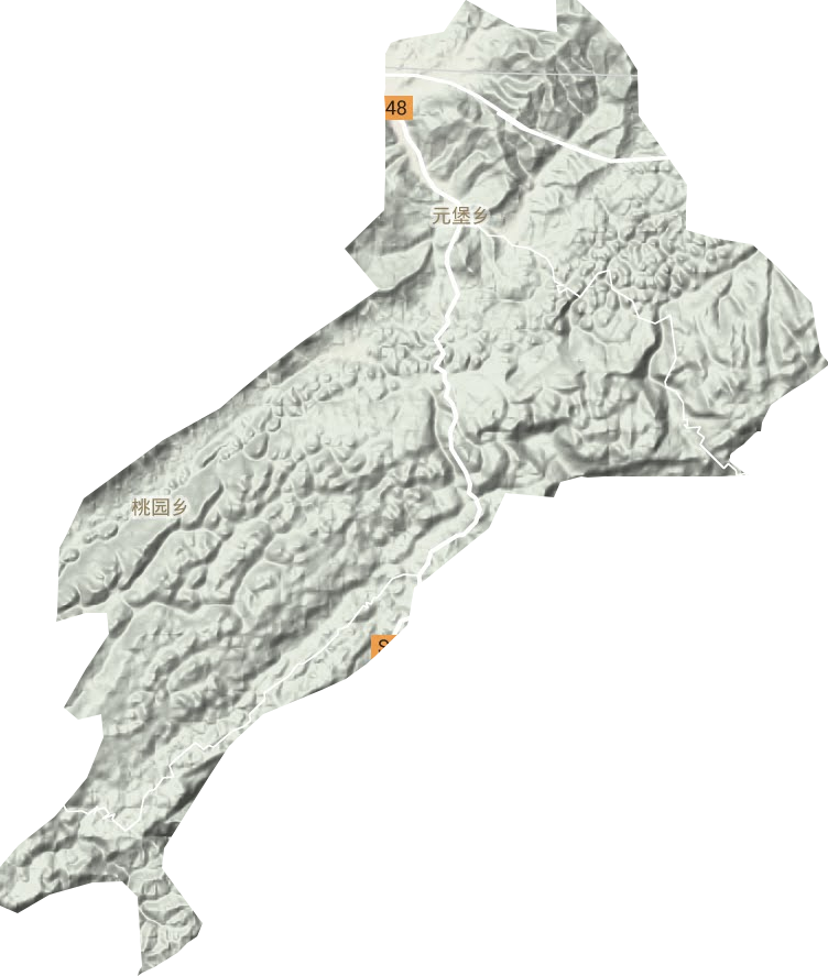元堡乡地形地图