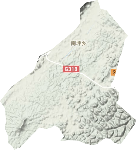 南坪乡地形地图